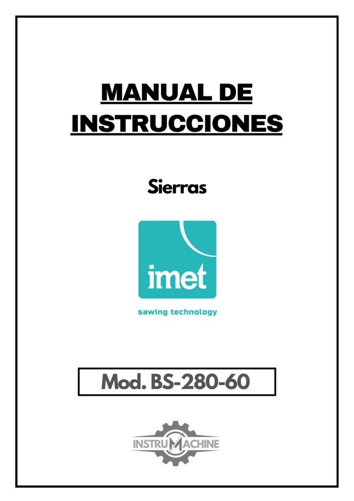 Portada Manual Sierra IMET BS-280-60