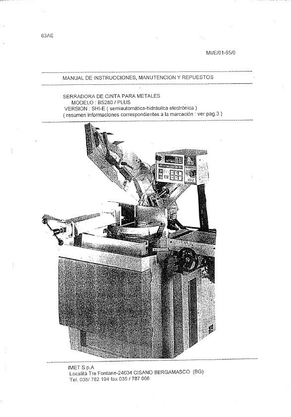 Sierra imet mod. BS-280-60-3 Manual Sierra IMET BS-280-60