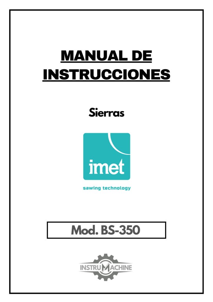 Portada Manual Sierra IMET BS-350