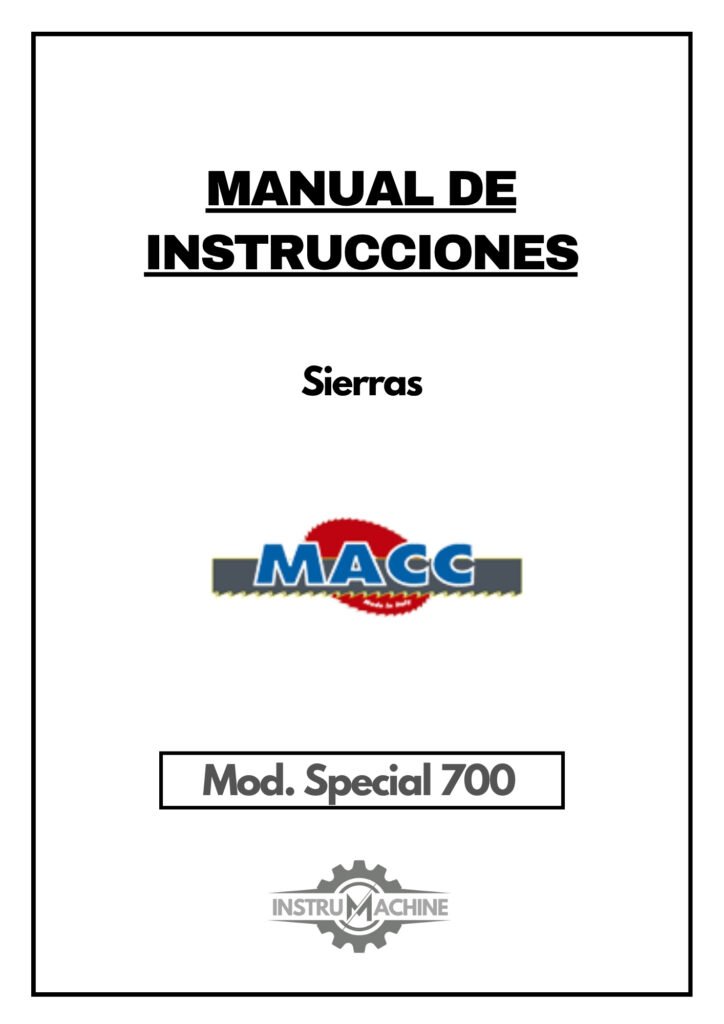 Portada Manual Sierra MACC Special 700