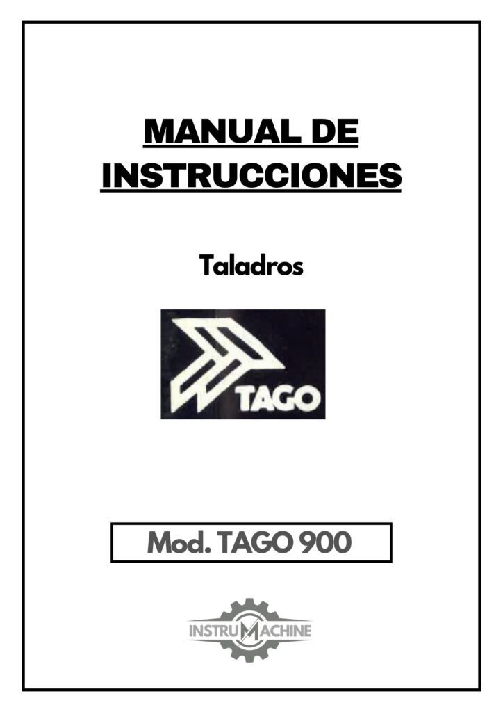Portada Manual Taladro TAGO TAGO 900