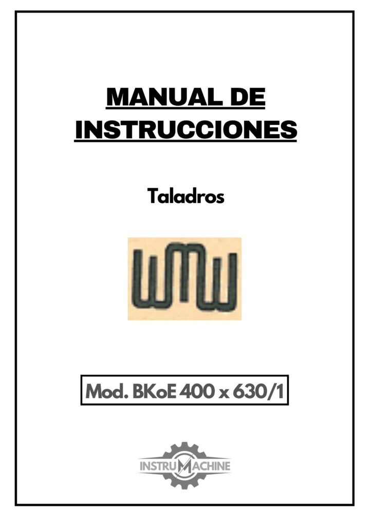 Portada Manual Taladro WMW BKoE 400 x 630/1