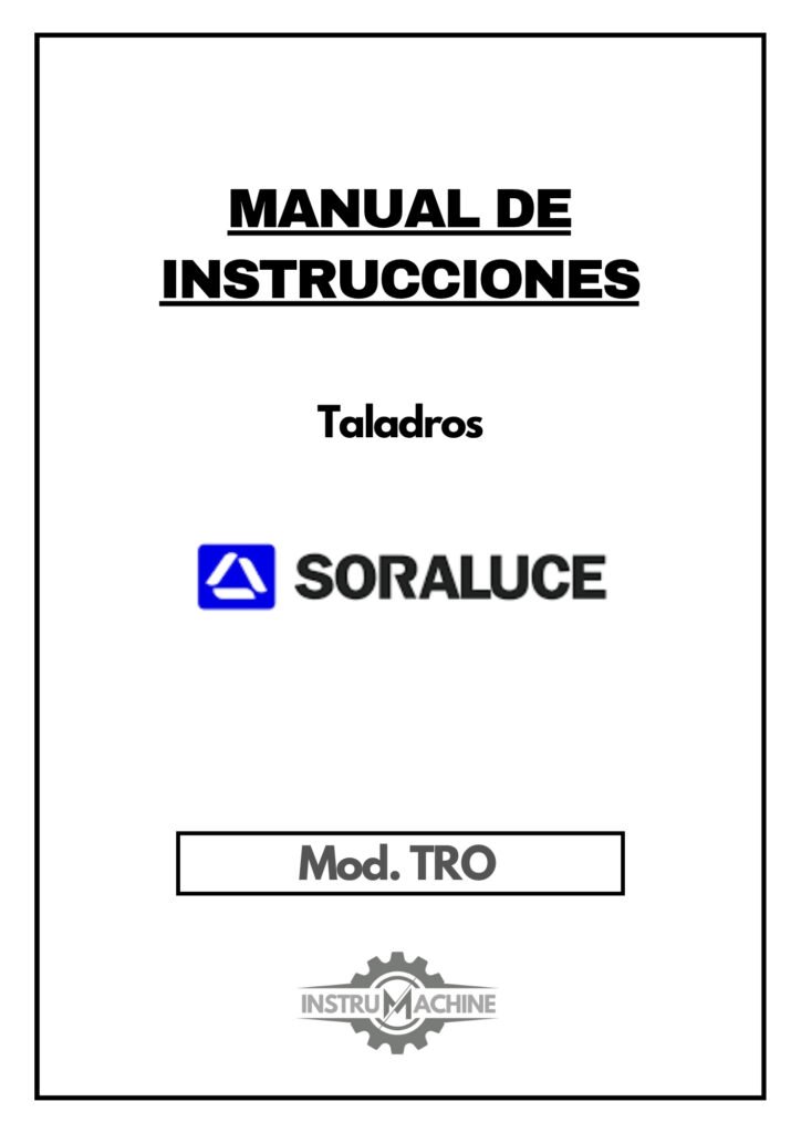 Portada Manual Taladro SORALUZE TRO