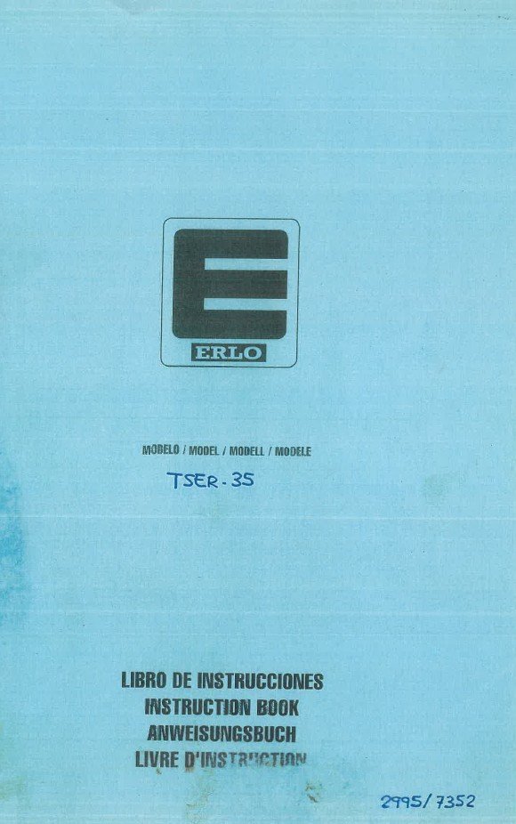 TSER 35-3 Manual Taladro ERLO TSER-35