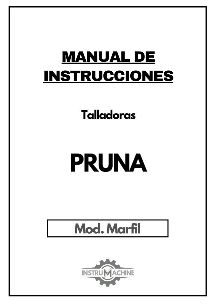 Portada Manual Talladora PRUNA Marfil
