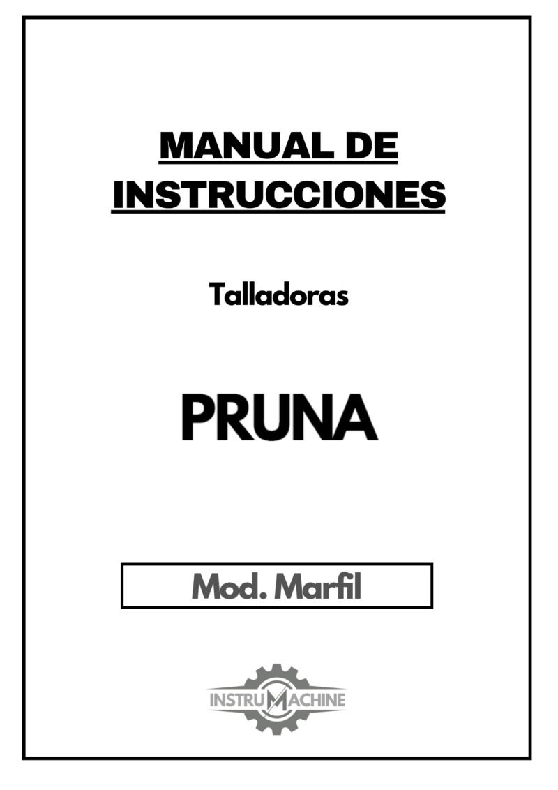 Talladora Pruna mod marfil Berga-1 Manual Talladora PRUNA Marfil