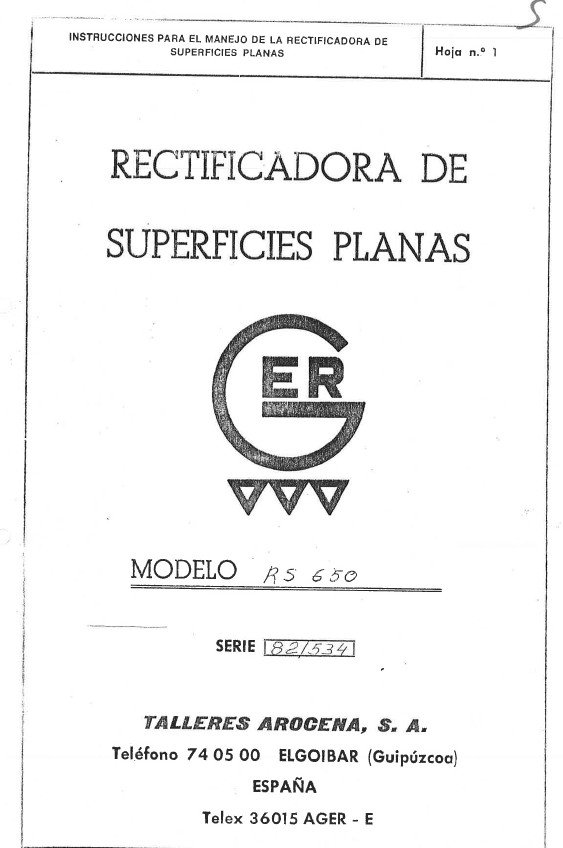 Manual de instrucciones GER RS-650 | Rectificadora