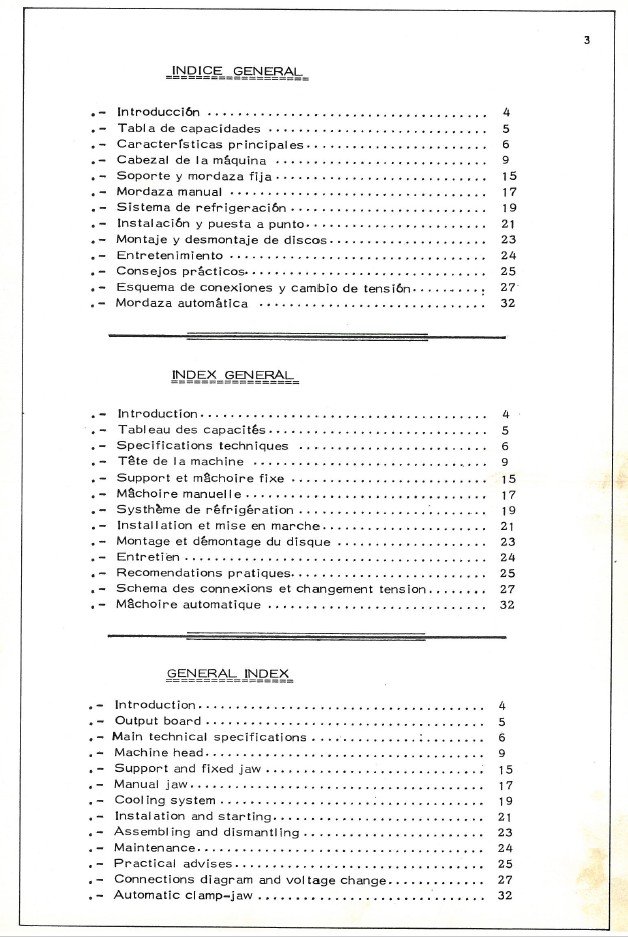 Manual Sierra THOMAS Tejero T315