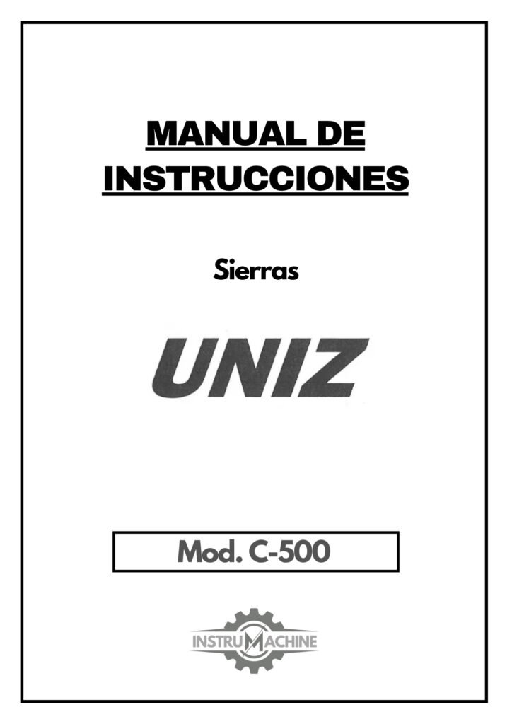 Portada Manual Sierra UNIZ C-500