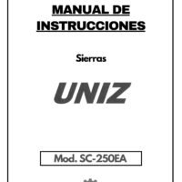 Uniz mod. SC-250EA-1 Manual Sierra UNIZ SC-250EA