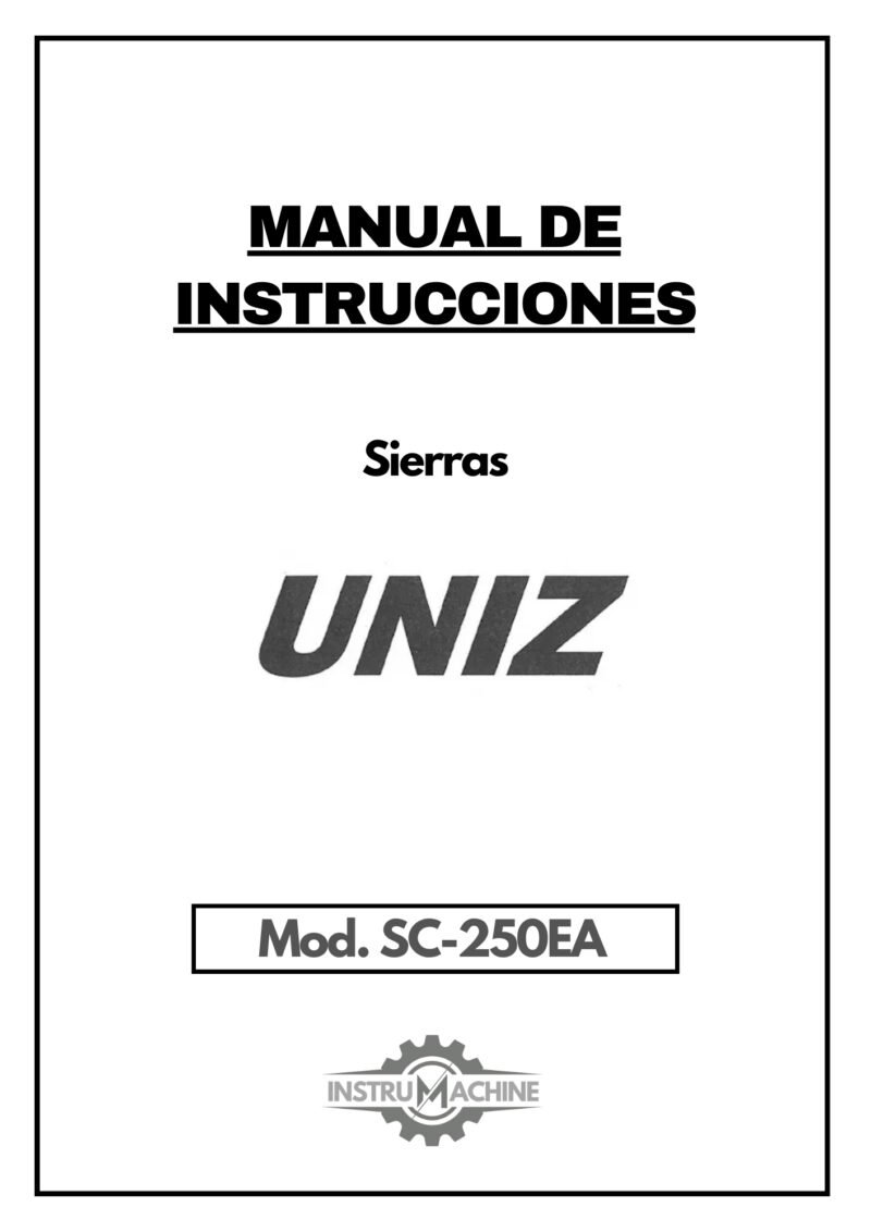 Uniz mod. SC-250EA-1 Manual Sierra UNIZ SC-250EA