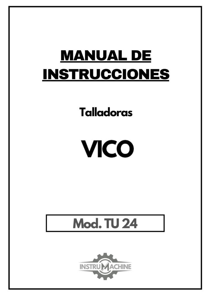 Portada Manual Talladora VICO TU 24