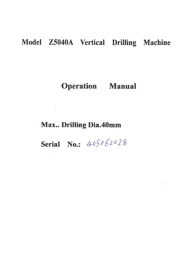 Manual Taladro FORTEX Z5040A