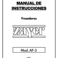 Manual de instrucciones Fresadora ZAYER AF-3