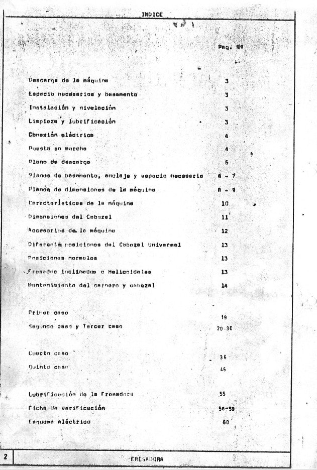 Manual de instrucciones Fresadora ZAYER 3500 BF