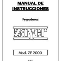 Manual de instrucciones Fresadora ZAYER ZF 2000