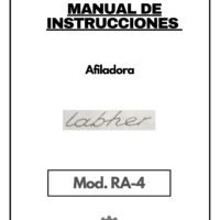 AFILADORA Labher Ra4-1 Manual de instrucciones Afiladora LABHER RA-4
