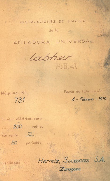 Manual de instrucciones Afiladora LABHER RA-4