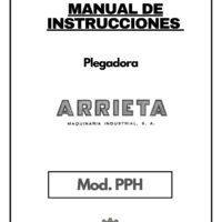 Arrieta mod. PPH 400-1 Manual de instrucciones Plegadora ARRIETA PPH
