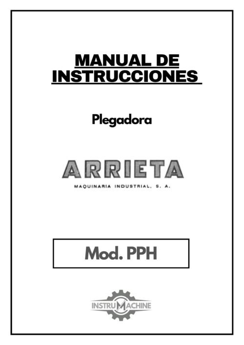 Arrieta mod. PPH 400-1 Manual de instrucciones Plegadora ARRIETA PPH