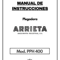 Manual de instrucciones Plegadora ARRIETA PPH