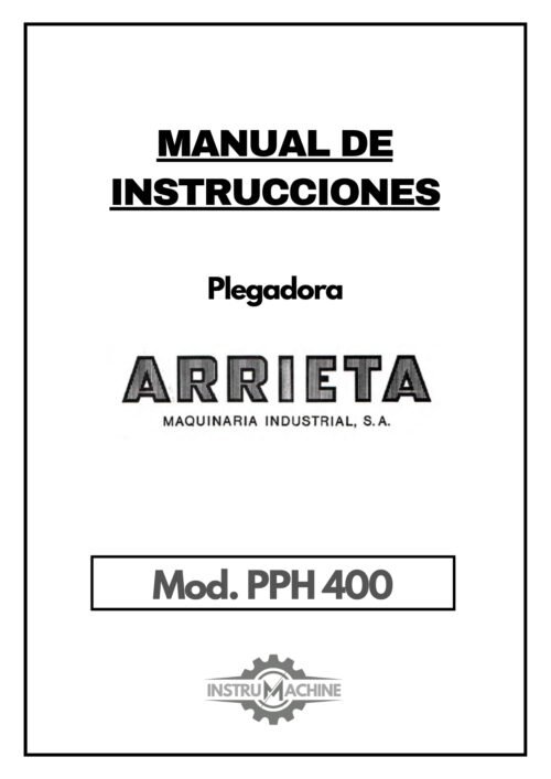 Manual de instrucciones Plegadora ARRIETA PPH