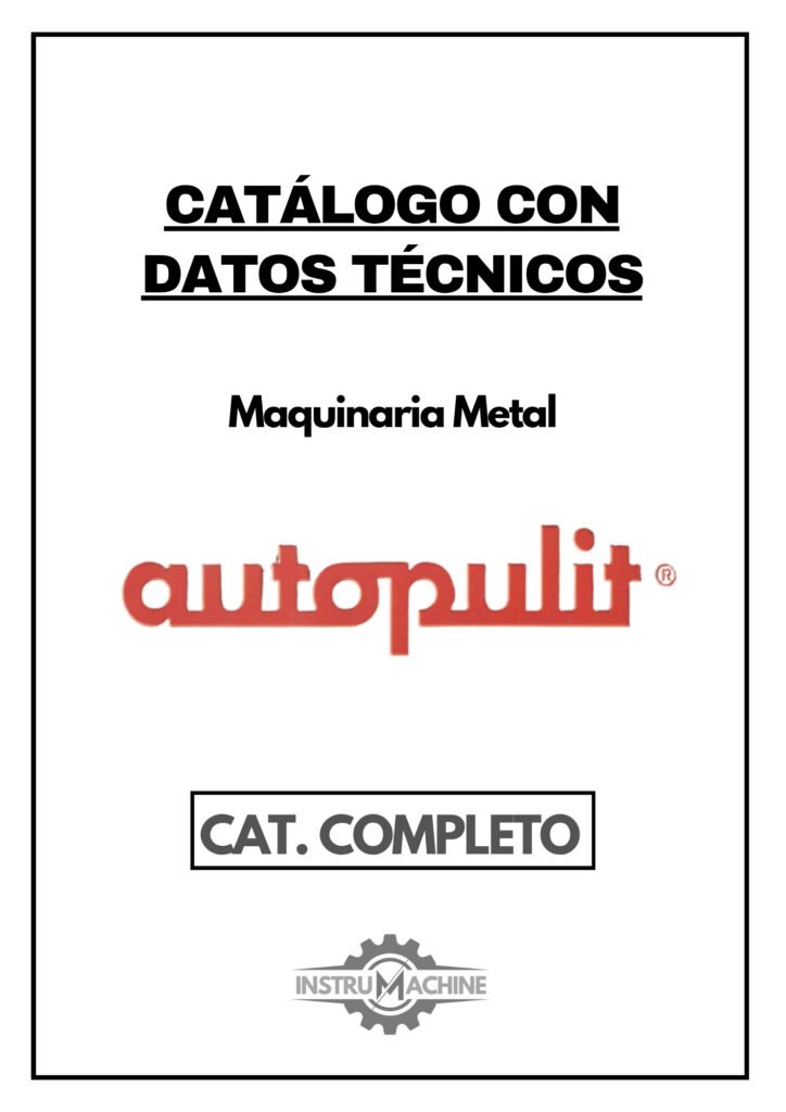 Portada Catálogo con datos técnicos Maquinaria Metal AUTOPULIT