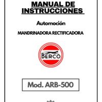 Manual de instrucciones Automoción BERCO ARB-500 Mandrinadora de bielas