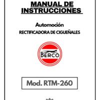 Berco mod. RTM-260-1 Manual de instrucciones Automoción BERCO RTM 180-260-300