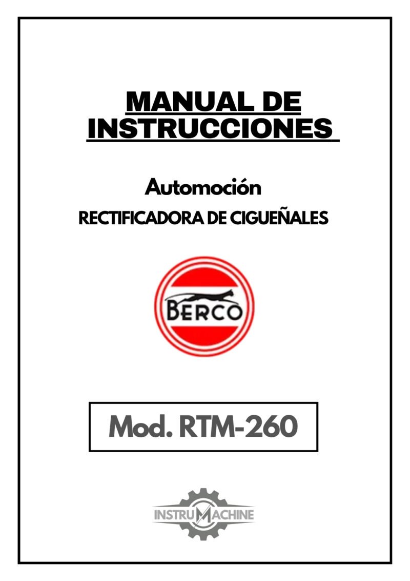 Berco mod. RTM-260-1 Manual de instrucciones Automoción BERCO RTM 180-260-300