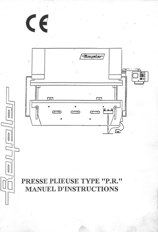 Beyeler mod. PR-2 Manual de instrucciones Plegadora BEYELER PR6 PR8 PR10