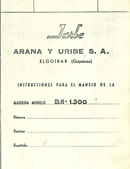 Manual de instrucciones Entalladoras JARBE BH-1300
