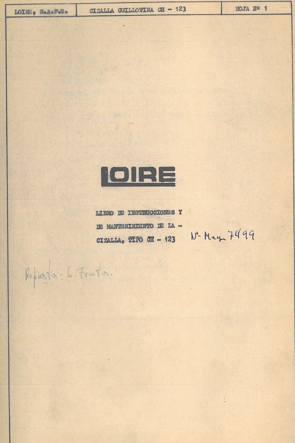 Manual de instrucciones Cizallas LOIRE SAFE CH 123