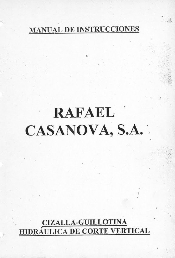 Cizalla Casanova VC-06-2 Manual de instrucciones Cizallas CASANOVA VC-06