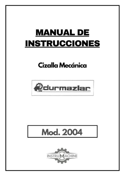 Cizalla Durma 2004-1 Manual de instrucciones Cizallas DURMA 2004