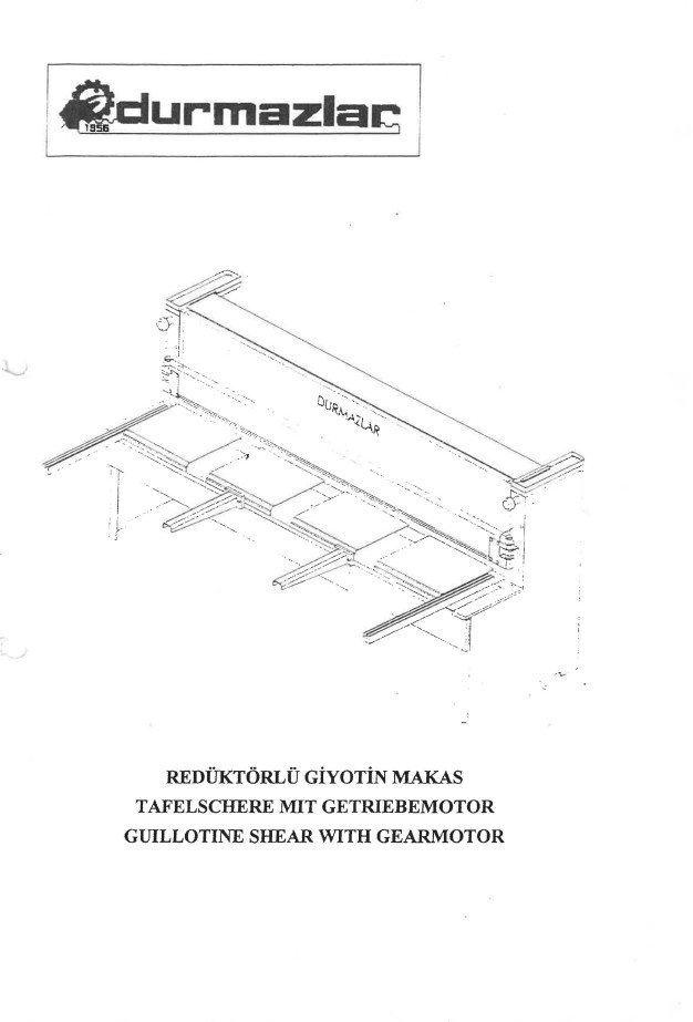 Cizalla Durma 2004-3 Manual de instrucciones Cizallas DURMA 2004