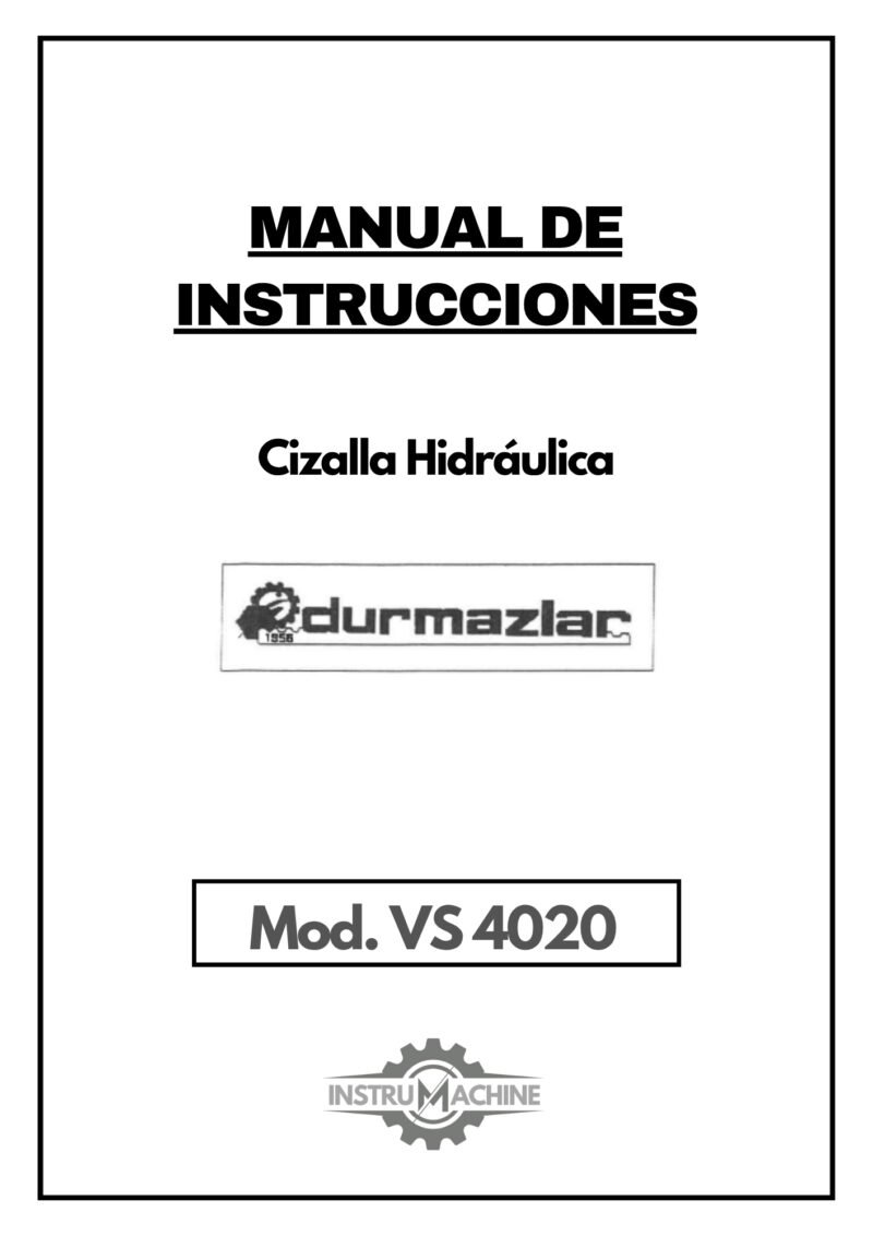 Cizalla Durma VS 4020-1 Esquema eléctrico e hidráulico Cizallas DURMA VS 4020