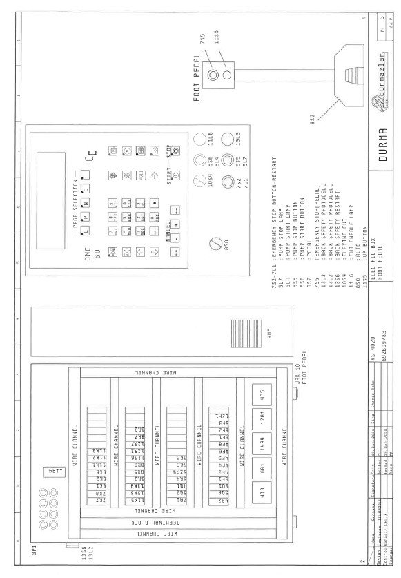 Cizalla Durma VS 4020-2 Esquema eléctrico e hidráulico Cizallas DURMA VS 4020