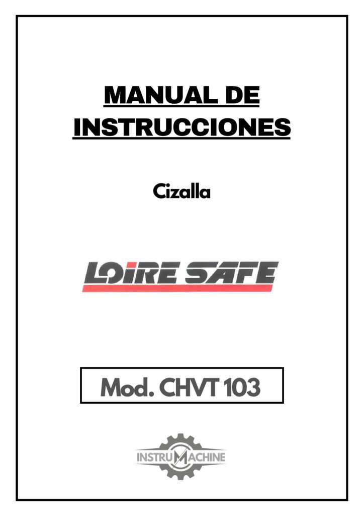 Portada Manual de instrucciones Cizallas LOIRE SAFE CHVT 103