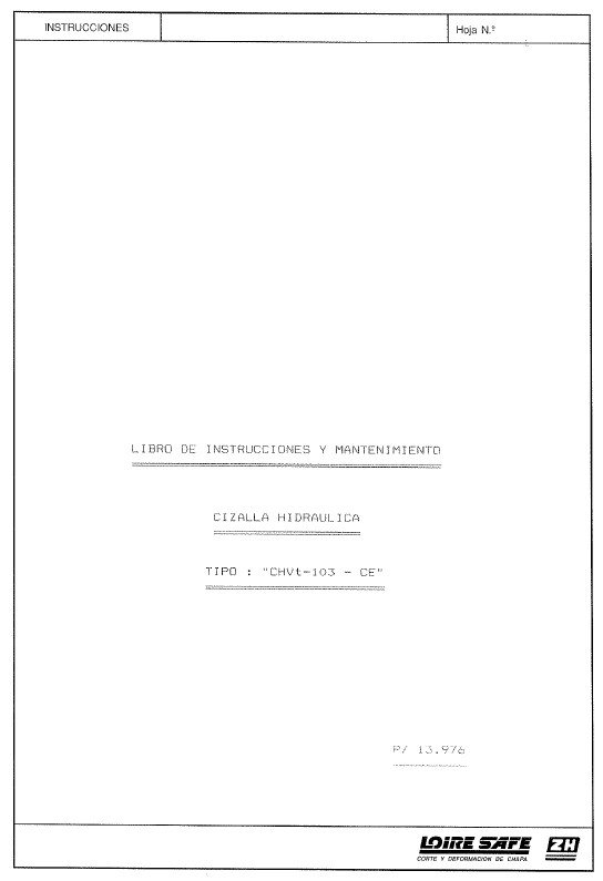 Manual de instrucciones Cizallas LOIRE SAFE CHVT 103