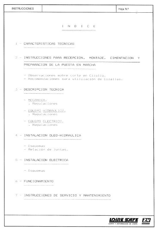 Manual de instrucciones Cizallas LOIRE SAFE CHVT 103