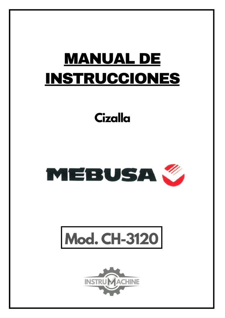 Portada Manual de instrucciones Cizallas MEBUSA CH-3120