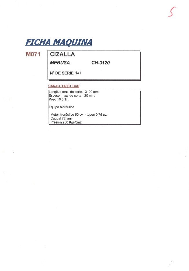 Cizalla Mebusa CH -3120-2 Manual de instrucciones Cizallas MEBUSA CH-3120