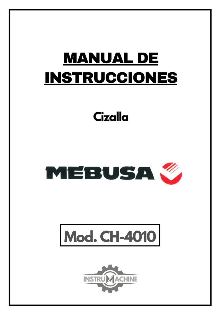 Portada Manual de instrucciones Cizallas MEBUSA CH-4010