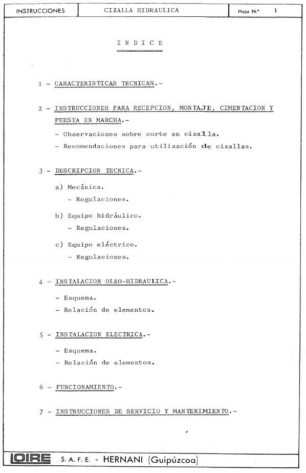 Manual de instrucciones Cizallas LOIRE SAFE CHP 10 31