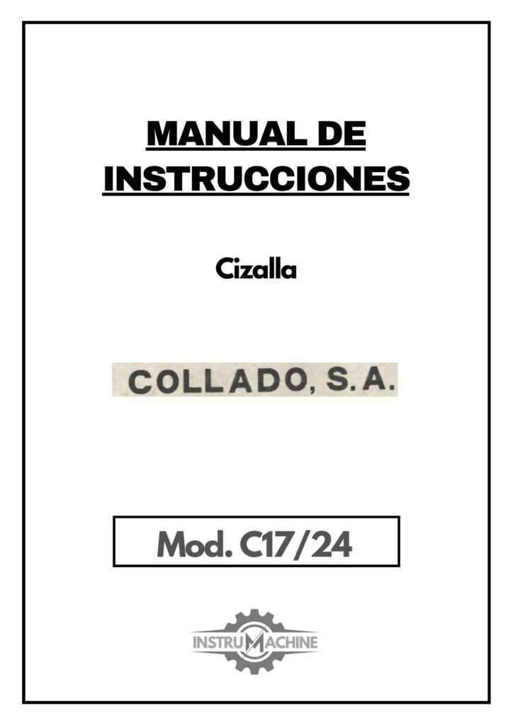 Portada Manual de instrucciones Cizallas COLLADO C17/24