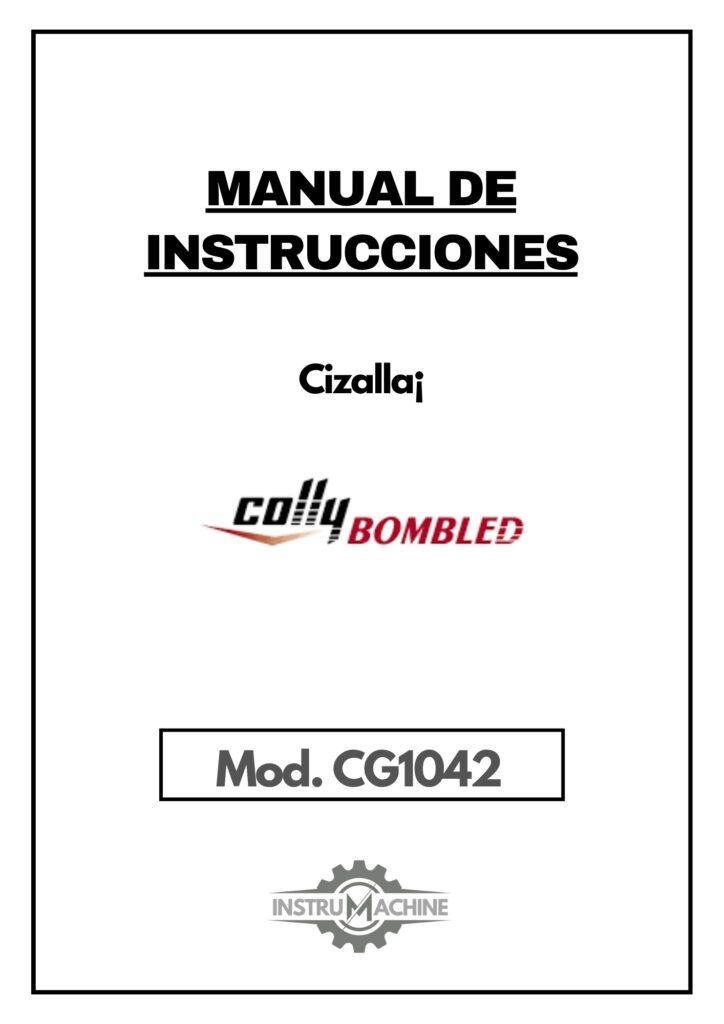 Portada Manual de instrucciones Cizallas COLLY CG1042