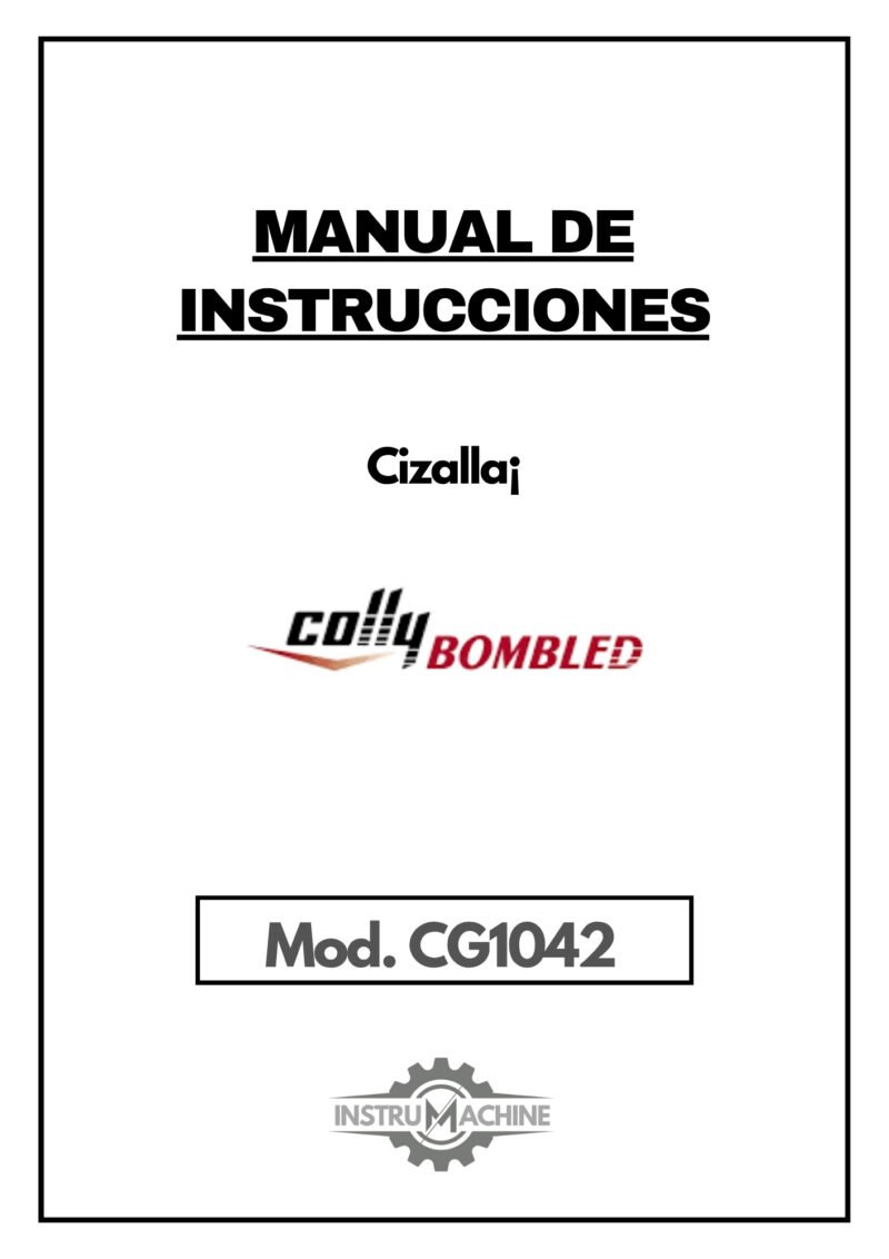 Colly mod. CG-1042-1 Manual de instrucciones Cizallas COLLY CG1042