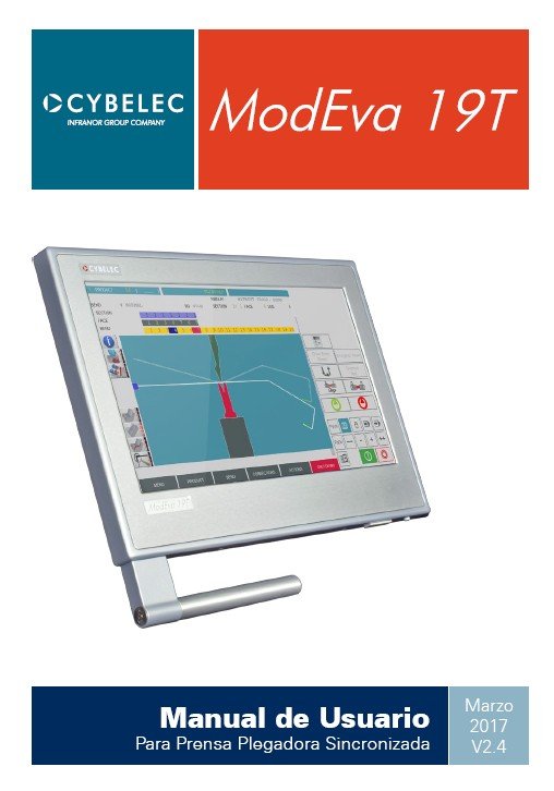 Cybelec mod. Eva 19T-2 Manual de instrucciones CNC- Visualizadores CYBELEC Eva 19T