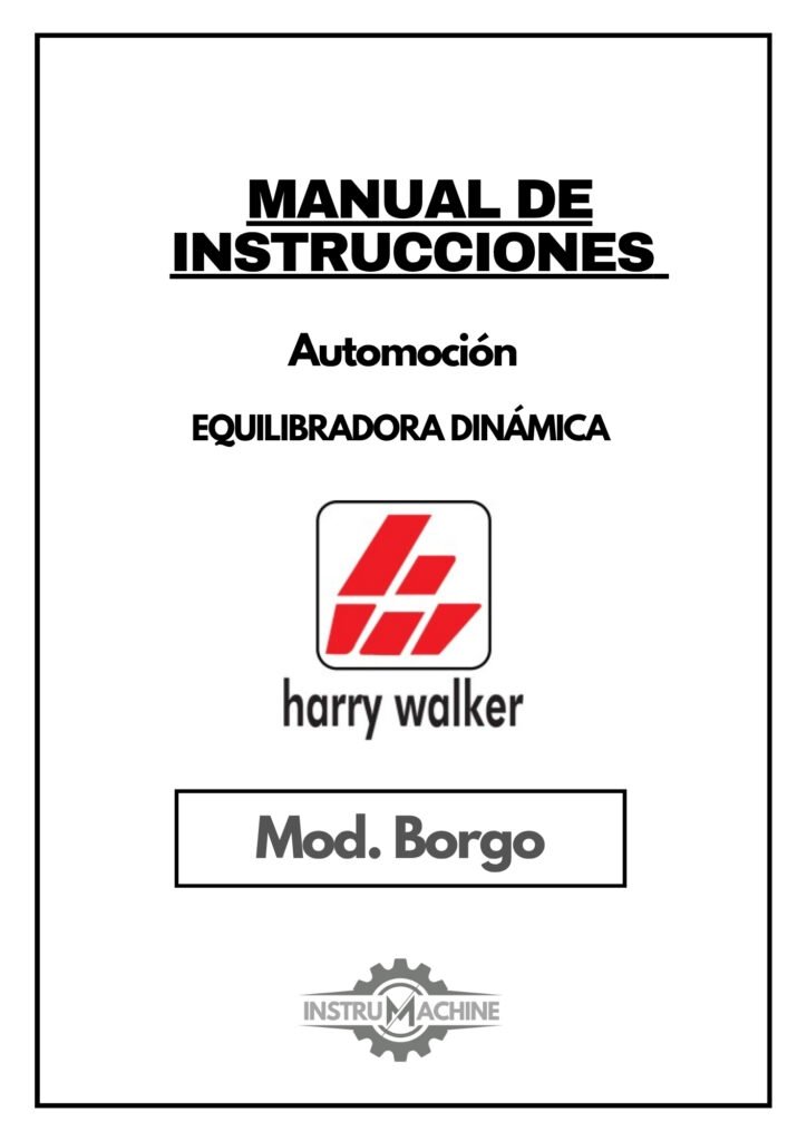 Portada Manual de instrucciones Automoción BORGO equilibradira cigueñales